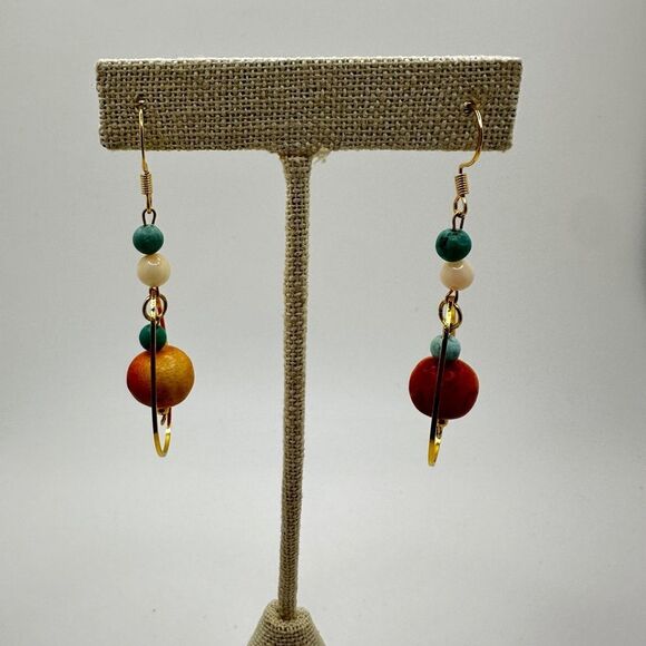 NWOT Angel skin coral, sponge coral and turquoise earrings w/ 925 hooks! - Picture 11 of 11